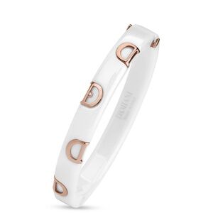 bracelet made of white ceramic and rose gold plating